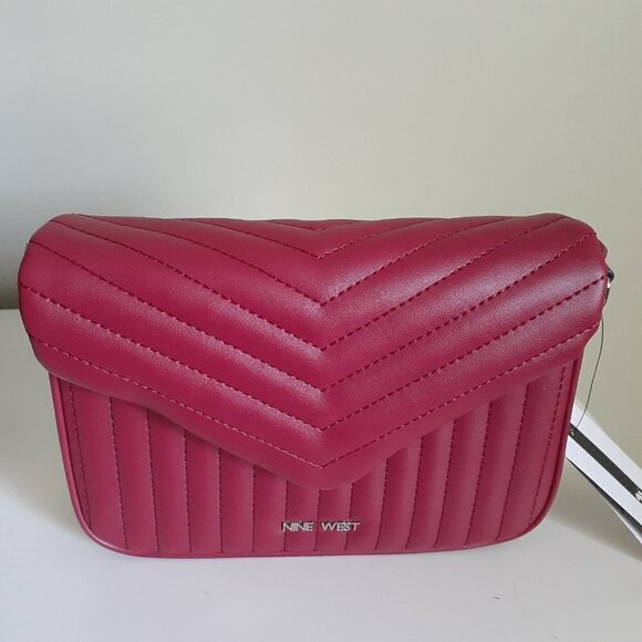 Nine West NWT Sleigh Mini Cross Body Dark Cherry Purse with Coin Purse NO STRAP - Picture 2 of 9
